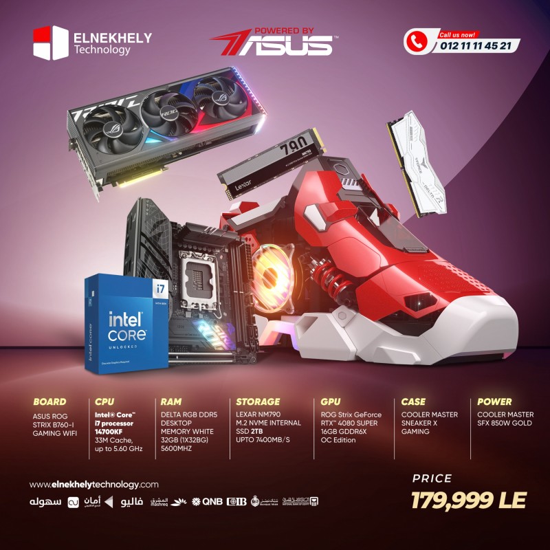 Sneaker X Gaming PC  I7 14700KF + RTX 4080 SUPER Powered By ASUS