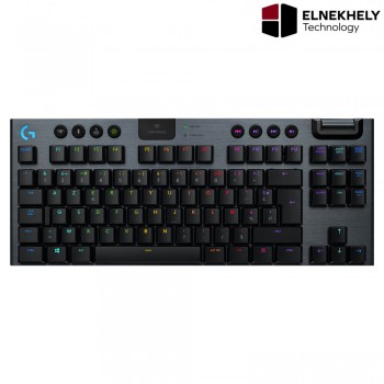 Logitech G915 TKL Tenkeyless LIGHTSPEED Wireless RGB Mechanical Gaming Keyboard – CARBON ( Black & White ) 