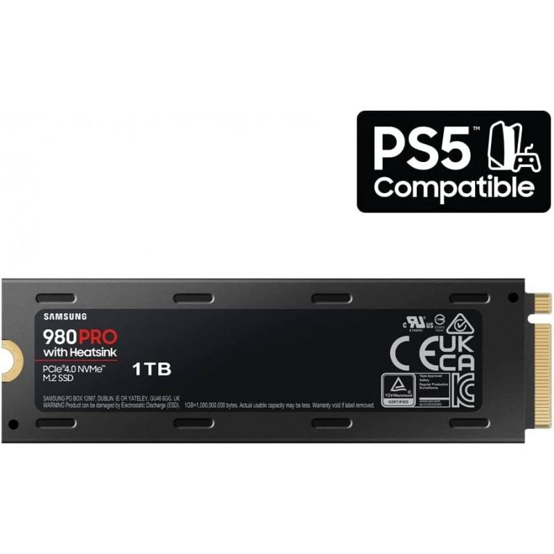 SAMSUNG 980 PRO SSD with Heatsink 1TB PCIe Gen 4 NVMe M.2 Internal Solid State Hard Drive, Heat Control, Max Speed, PS5