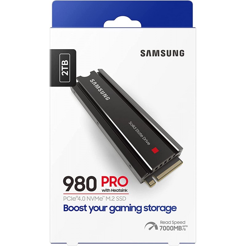 SAMSUNG 980 PRO SSD with Heatsink 2TB PCIe Gen 4 NVMe M.2 Internal Solid State