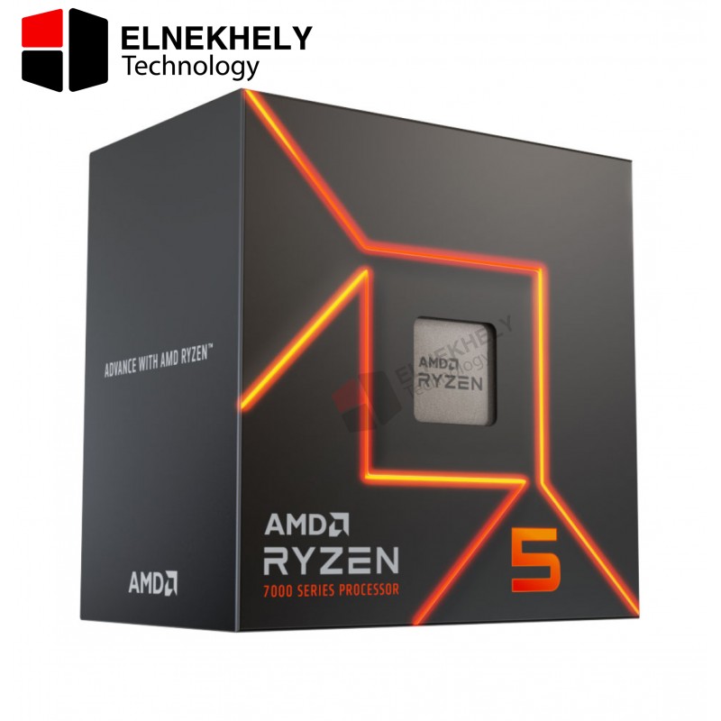 AMD Ryzen 5 7600 Processor — AM5, Zen 4, 6 Core, 12 Thread, 3.8GHz, 5.1GHz Turbo, 32MB Cache, PCIe 5.0, 65W, CPU