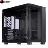 JONSBO TK-3 Black One-Piece Curved Glass ATX Mid Tower Pc Case, One-Piece Curved Glass, SP BTF MB/Dual 360 AIO/ATX PSU/40Series GPU, with 10 Fan Positions, 270 Degree Side View Display,Black Chassis