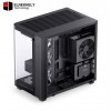 JONSBO TK-3 Black One-Piece Curved Glass ATX Mid Tower Pc Case, One-Piece Curved Glass, SP BTF MB/Dual 360 AIO/ATX PSU/40Series GPU, with 10 Fan Positions, 270 Degree Side View Display,Black Chassis