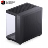 JONSBO TK-3 Black One-Piece Curved Glass ATX Mid Tower Pc Case, One-Piece Curved Glass, SP BTF MB/Dual 360 AIO/ATX PSU/40Series GPU, with 10 Fan Positions, 270 Degree Side View Display,Black Chassis