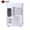 JONSBO TK-3 White One-Piece Curved Glass ATX Mid Tower Pc Case, One-Piece Curved Glass, SP BTF MB/Dual 360 AIO/ATX PSU/40Series GPU, with 10 Fan Positions, 270 Degree Side View Display,White Chassis