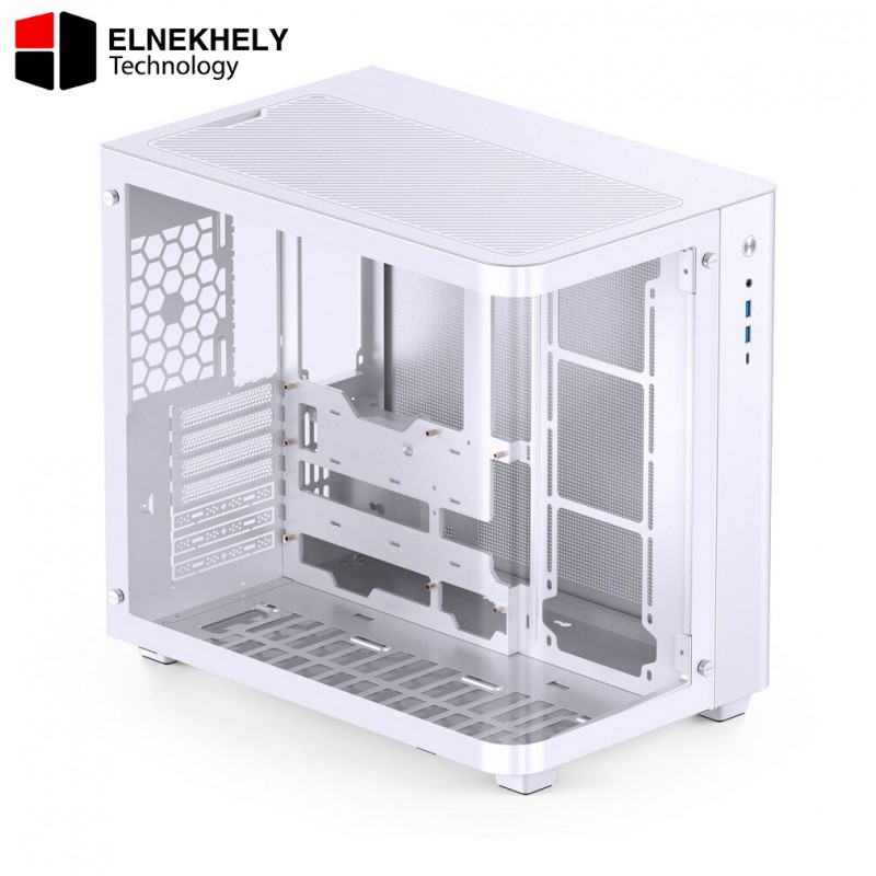 JONSBO TK-3 White One-Piece Curved Glass ATX Mid Tower Pc Case, One-Piece Curved Glass, SP BTF MB/Dual 360 AIO/ATX PSU/40Series GPU, with 10 Fan Positions, 270 Degree Side View Display,White Chassis