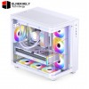 JONSBO TK-3 White One-Piece Curved Glass ATX Mid Tower Pc Case, One-Piece Curved Glass, SP BTF MB/Dual 360 AIO/ATX PSU/40Series GPU, with 10 Fan Positions, 270 Degree Side View Display,White Chassis