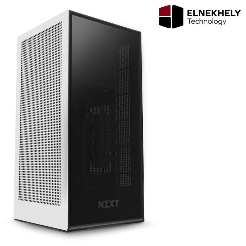 NZXT H1 Matte White Tempered Glass Mini ITX Case With 650w PSU and 120mm Liquid Cooler