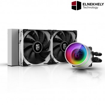 DEEPCOOL Castle 240EX Addressable RGB AIO CPU Liquid Cooler-WHITE 