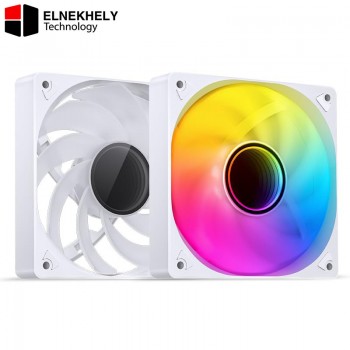 JONSBO SL-120ARGB WR (Reverse) Case Fan,Reverse Blade, 120mm Silent Series Fan, Simple Frame, Axial Lasagna Lens, Lower Noise, White