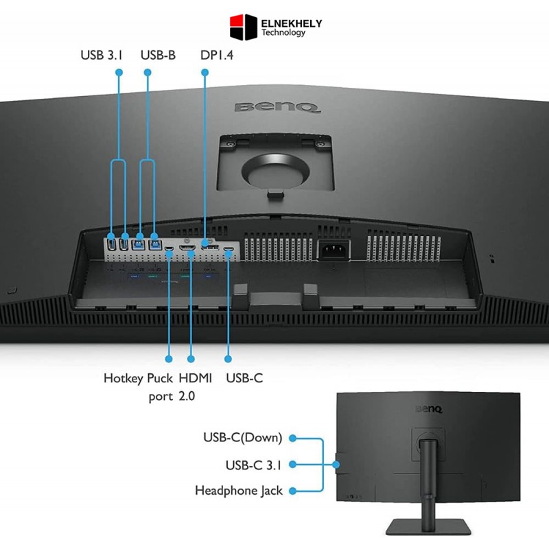 BenQ Designer Monitor PD3205U 32"IPS LED Panel 60HZ UHD 4K 100% sRGB HDR10, KVM, USB C Charger, 1 HDMI, 1DP, 3 USB 3.2