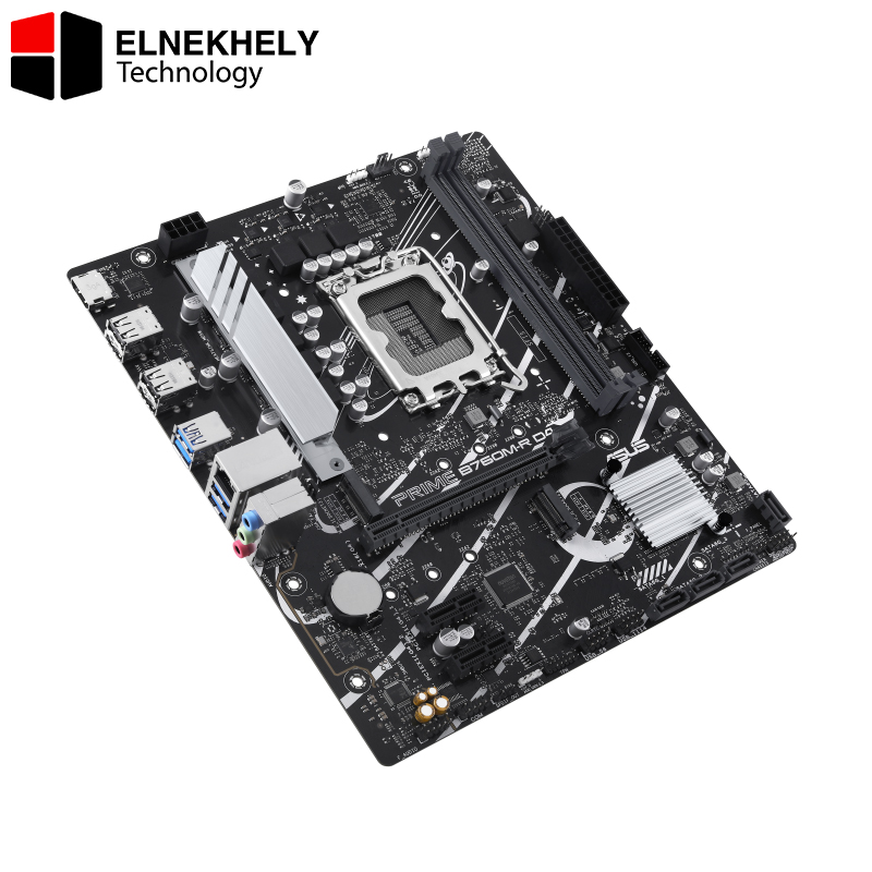 ASUS PRIME B760M-R D4, an Intel B760 LGA 1700 micro-ATX motherboard with PCIe 4.0, two PCIe 4.0 M.2 slots, DDR4, Realtek 2.5Gb Ethernet, HDMI™, SATA 6 Gbps, front USB 5Gbps ports, Aura Sync