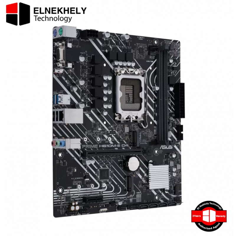 ASUS PRIME H610M-E D4-CSM Motherboard, Intel, LGA 1700, H610, DDR4, micro ATX