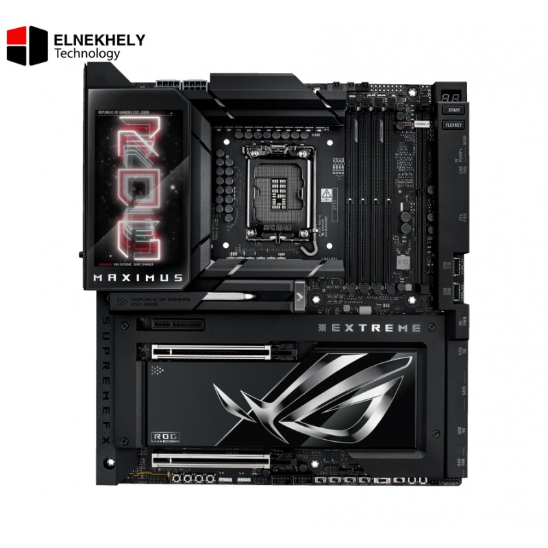 ASUS ROG MAXIMUS Z890 EXTREME — Intel Z890 LGA 1851 E-ATX motherboard, Advanced AI PC-ready, 24+2+1+2 stages, DDR5, WiFi7, 2.5G/10G LAN, PCIe 5.0 M.2, Thunderbolt 5, USB Type-C, AI OC, 5 Inch LCD Screen