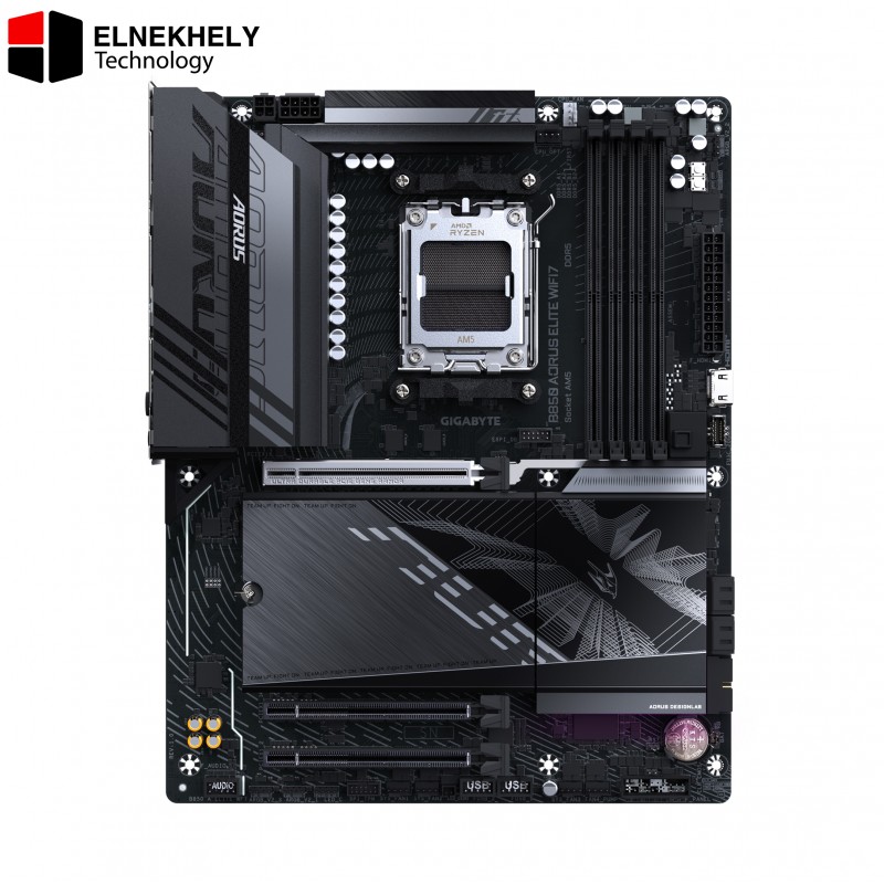 GIGABYTE B850 AORUS ELITE WIFI7 Motherboard - AMD Ryzen 9000 Series CPUs, 14+2+2 Phases Digital VRM, up to 8200MHz DDR5 (OC), 1xPCIe 5.0 + 2xPCIe 4.0 M.2, 2.5 LAN, WIFI 7, USB 3.2 Gen 2x2 (B850 A ELITE WF7)