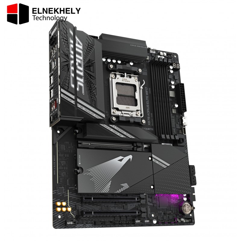 GIGABYTE X870 AORUS Elite WIFI7 AMD AM5 LGA 1718 Motherboard, ATX, DDR5, 4X M.2, PCIe 5.0, USB4, WIFI7, 2.5GbE LAN, EZ-Latch