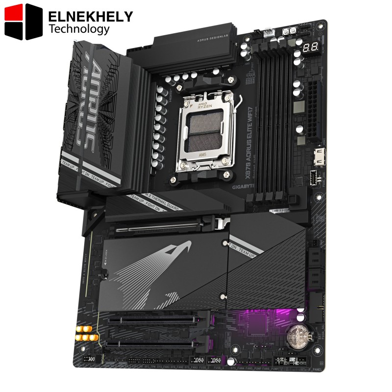 GIGABYTE X870 AORUS Elite WIFI7 AMD AM5 LGA 1718 Motherboard, ATX, DDR5, 4X M.2, PCIe 5.0, USB4, WIFI7, 2.5GbE LAN, EZ-Latch