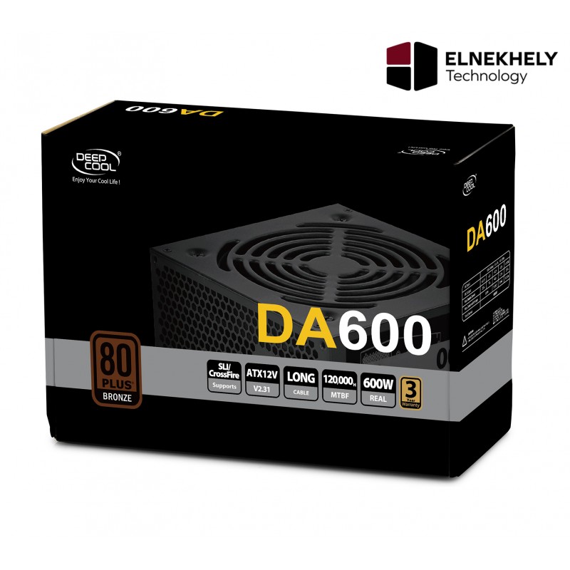 DEEPCOOL DA600 80 Plus Bronze certified 600W Power Supply