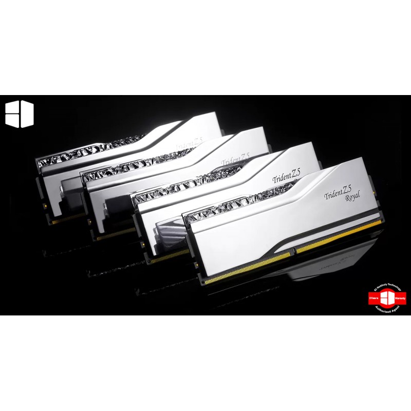 G.SKILL Trident Z5 Royal 64GB (2 x 32GB) DDR5 6400MHz Desktop RAM - Silver | F5-6400J3239G32GX2-TR5S