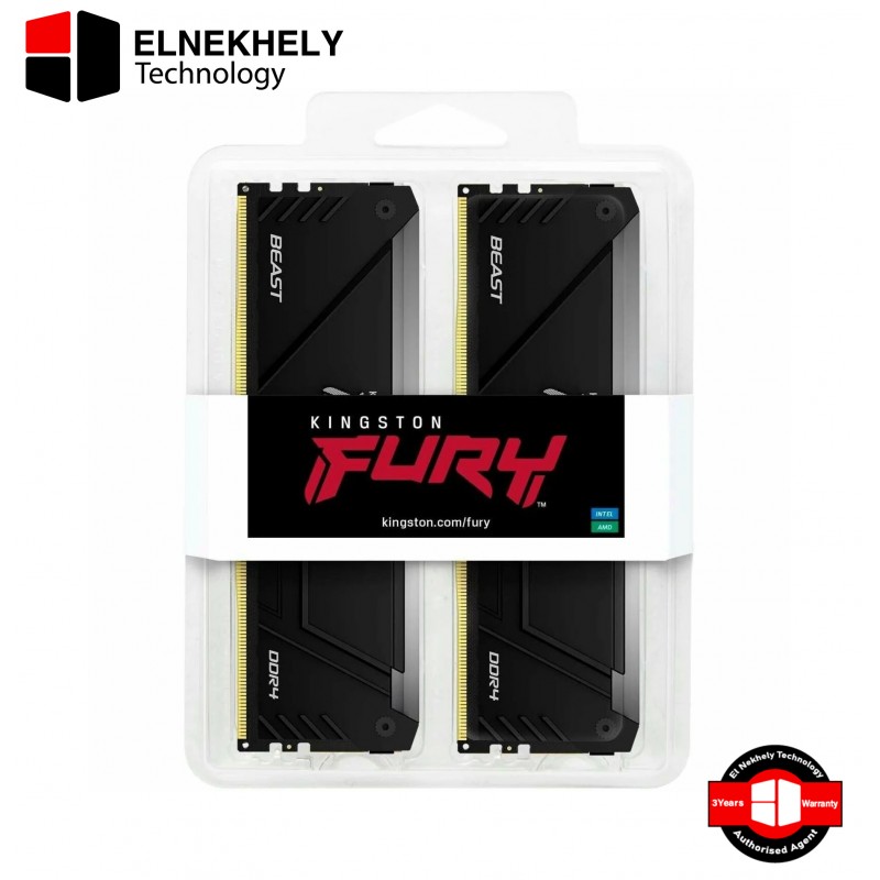 Kingston Fury 64Gb (2x32GB) DDR4 3200Mhz RGB CL16-20-20 Desktop Memory|KF432C16BB2AK2/64