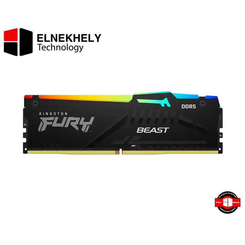 Kingston Fury 32Gb (2x16GB) DDR5 5600Mhz RGB CL40-40-40 Desktop Memory|KF556C40BBAK2-32