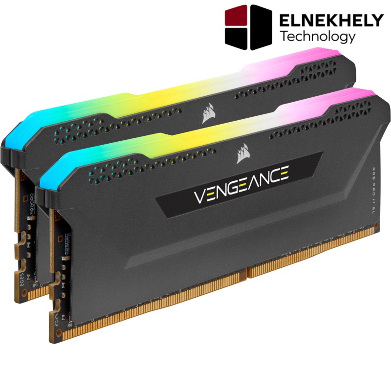 Corsair VENGEANCE RGB PRO SL 16GB (2x8GB) DDR4 DRAM 3200MHz C16 Memory Kit — Black