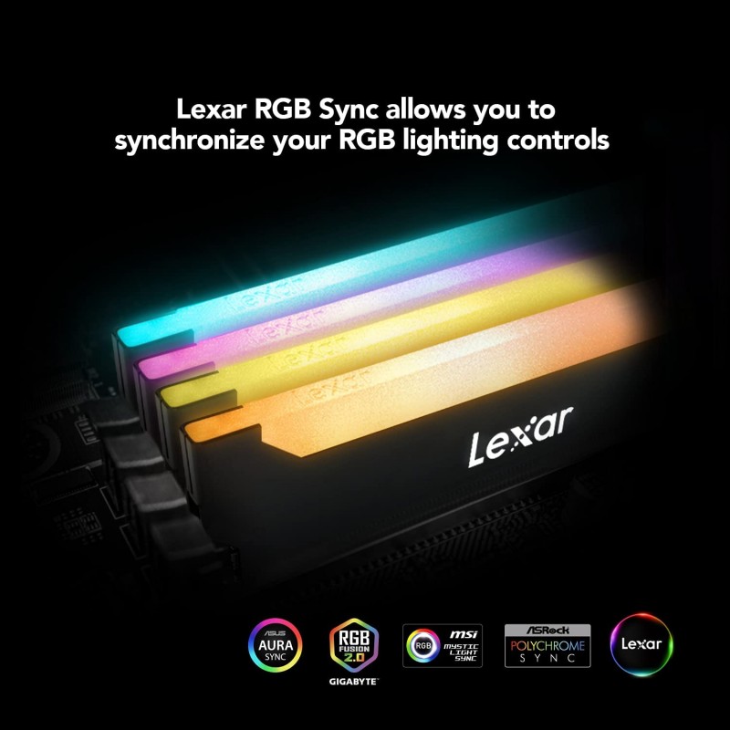 LEXAR  RGB 32GB (2x16GB) DDR4 3600MHz C18 Memory Kit BLACK