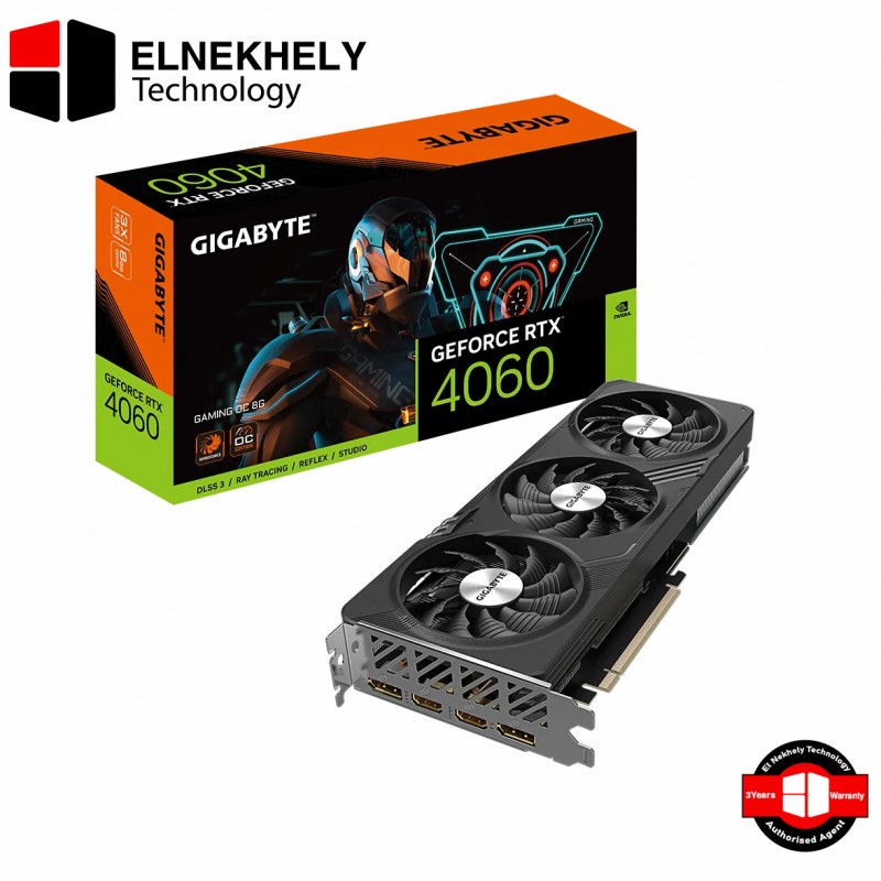 GIGABYTE RTX 4060 GAMING OC 8G Graphics Card — 3x WINDFORCE Fans 8GB