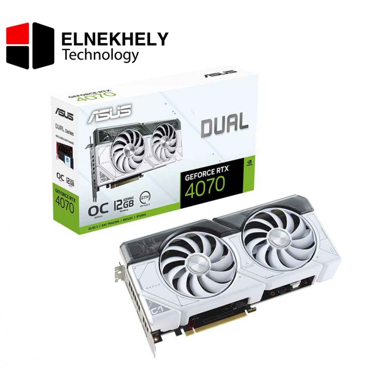 ASUS Dual RTX 4070 White OC Edition 12GB GDDR6X - 192-bit Memory, 2520 MHz Engine Clock, 5888 CUDA Cores, 21 Gbps PCI Express 4.0, 1x HDMI / 3xDP