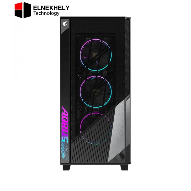 GIGABYTE AORUS C500 Glass – Black Mid Tower PC Gaming Case, Tempered Glass, USB Type-C, 4X ARBG Fans Included