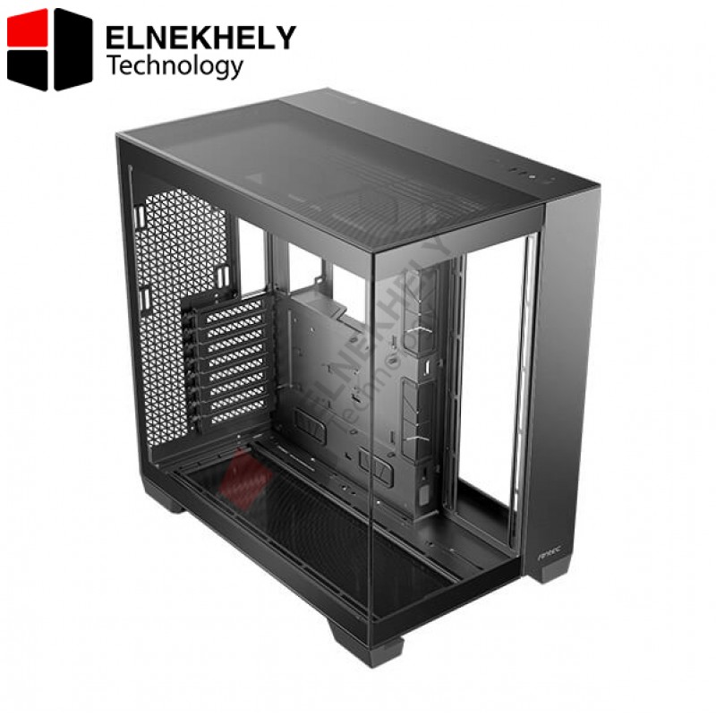 Antec C8 Black Case, Fans not Included, RTX 40 Compatible, Dual-Chamber, tooless Design, Type-C, 360mm Radiator Support, Seamless Tempered Glass Front & Side Panels, High Airflow Full-Tower E-ATX PC Case