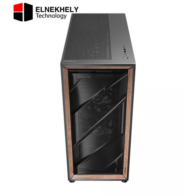 Antec Flux Pro, 6 x PWM Fans Included, High-Airflow Front Panel with Walnut Wood, iShift PSU 90° Mount, USB3.0 x 2, Type-C, 420mm Radiator Support, Temp. Display, Full-Tower E-ATX PC Case