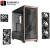 Antec Flux Pro, 6 x PWM Fans Included, High-Airflow Front Panel with Walnut Wood, iShift PSU 90° Mount, USB3.0 x 2, Type-C, 420mm Radiator Support, Temp. Display, Full-Tower E-ATX PC Case