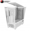 Antec Flux Pro White, 6 x PWM Fans Included, High-Airflow Front Panel with Birch Wood, iShift PSU 90° Mount, USB3.0 x 2, Type-C, 420mm Radiator Support, Temp. Display, Full-Tower E-ATX PC Case