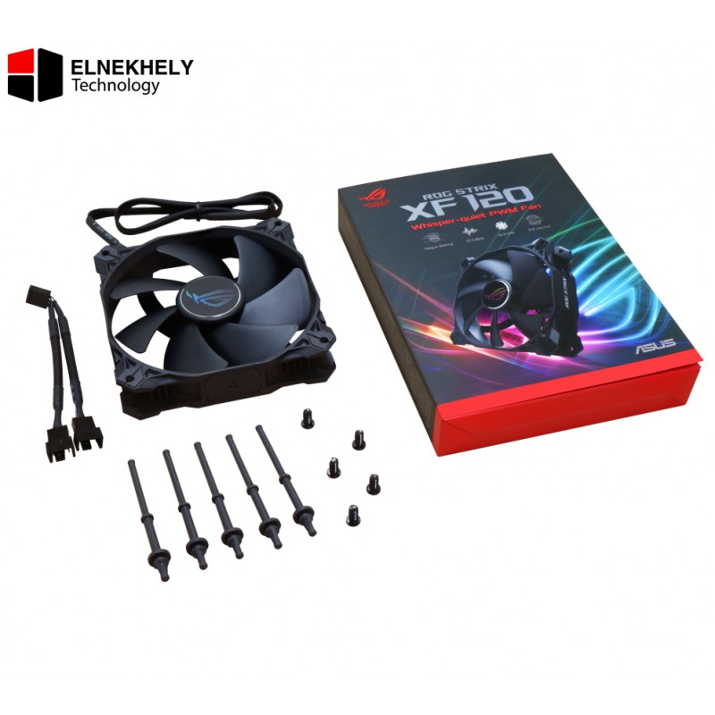 ASUS ROG Strix XF120 Whisper-Quiet, 4-pin PWM Fan for PC Cases, Radiators or CPU Cooling 120mm, up to 400,000 Hours lifespan, Magnetic-Levitation, 1800RPM