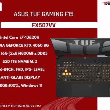 Asus FX507VV-LP156W TUF Gaming F15 Intel Core i7-13620H Processor 16GB RAM 1TB SSD NVIDIA GeForce RTX 4060 8GB Graphics Windows 11 15.6-inch FHD 16 9 144Hz Display Gaming Laptop Jaeger Gray