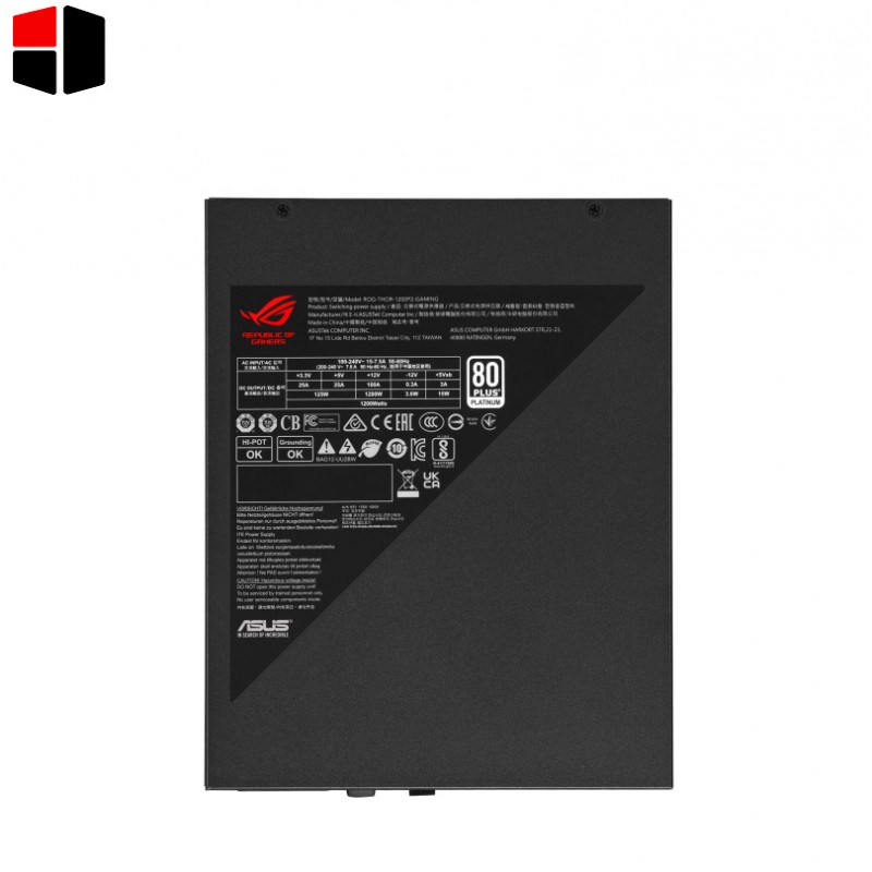 Asus Rog Thor 1200W Platinum II ATX Power Supply Unit — 80Plus Platinum Efficiency, ARGB Aura Sync, 100-240Vac AC Input Range 90YE00L0-B0NA00