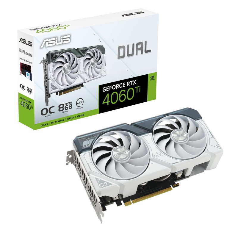 ASUS Dual GeForce RTX™ 4060 Ti White OC Edition 8GB GDDR6