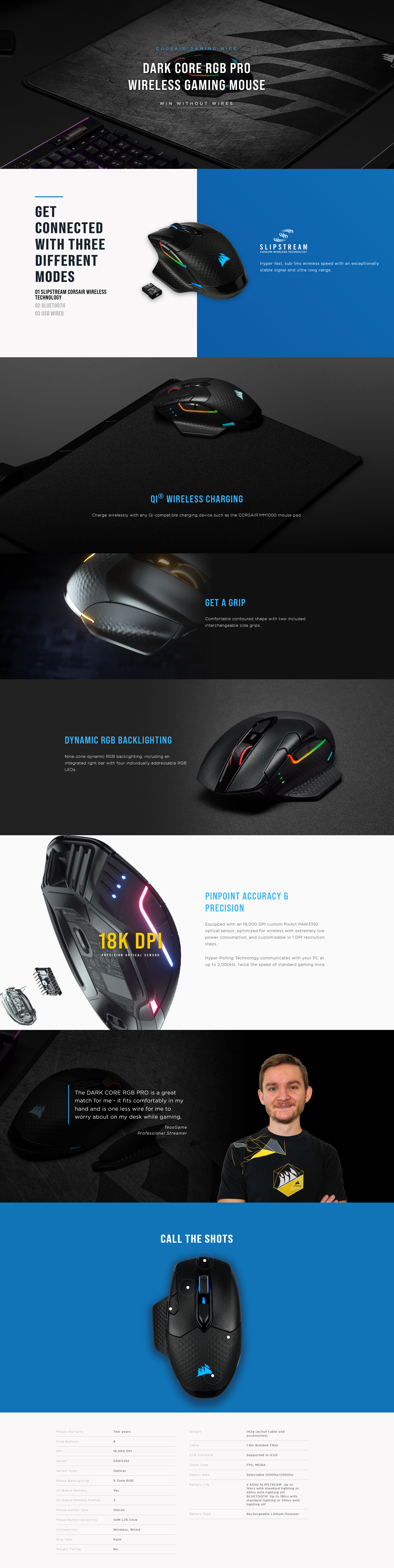 DARK CORE RGB PRO SE Wireless Gaming Mouse