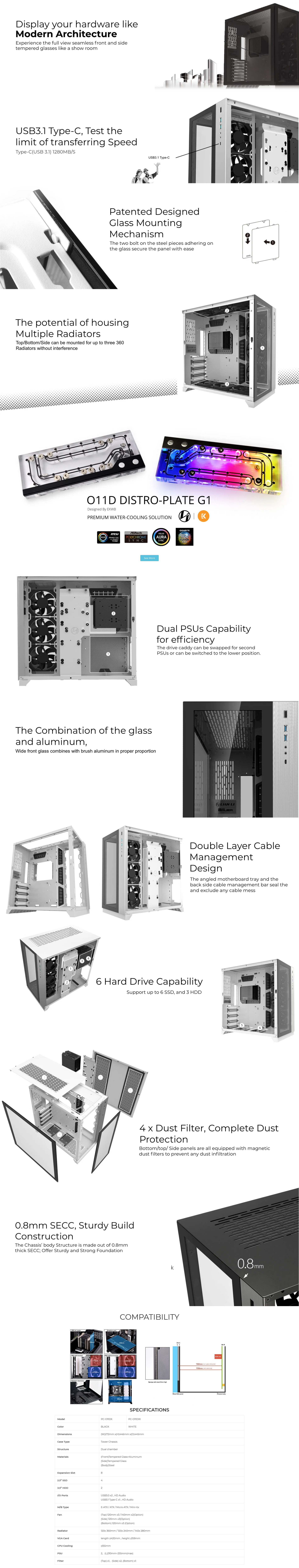  Buy Lian Li PC-O11DW 011 Dynamic Tempered Glass on The