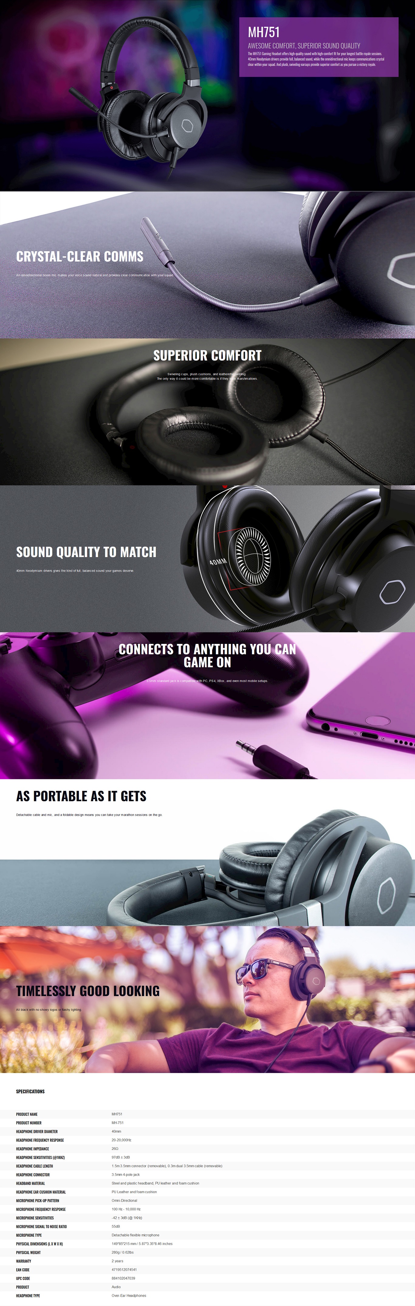 Cooler Master MH670 Wireless Virtual 7.1 Powerful Gaming Headset - MH670